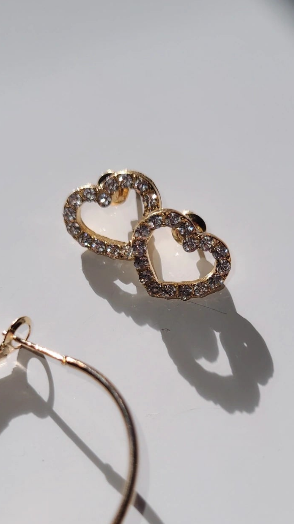 Heart hoop 3pc earrings