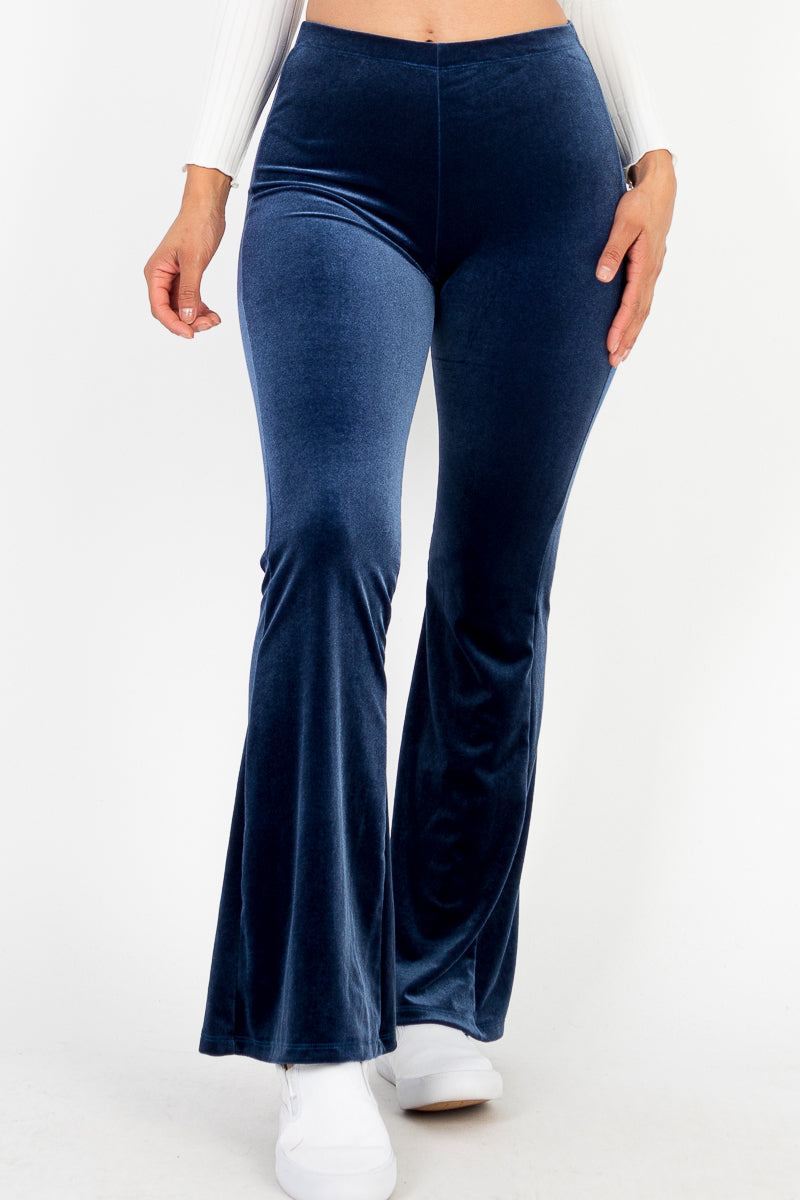 Valerie velvet flare pants (navy blue)